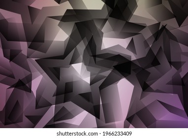 Light Pink, Green vector abstract mosaic pattern. Elegant bright polygonal illustration with gradient. Triangular pattern for your design.