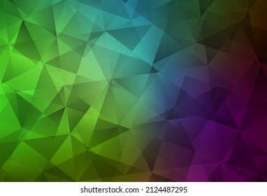 Light Pink, Green vector abstract mosaic pattern. Colorful abstract illustration with triangles. Completely new template for your banner.