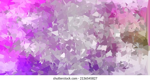 Light pink, green vector abstract triangle texture. Gradient illustration in polygonal style with triangles. Your design for applications.