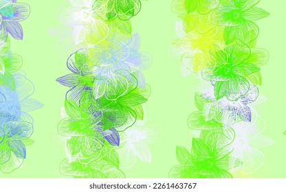 Light Pink, Green vector abstract pattern with flowers. Flowers with gradient on white background. New template for your brand book.