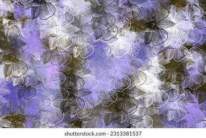 Light Pink, Green vector abstract pattern with flowers. Colorful illustration in doodle style with flowers. New design for your business.
