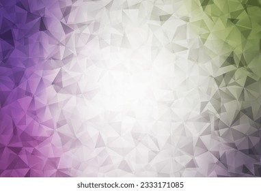Fondo de mosaico abstracto de vector verde claro rosa. Ilustración colorida en estilo abstracto con triángulos. Patrón para el fondo de un libro de marca.