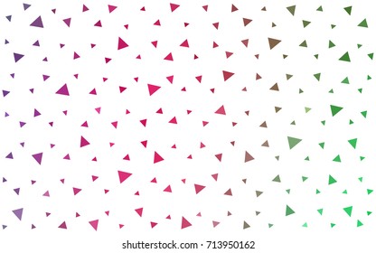 Light Pink, Green vector abstract colorful background, which consist of triangles. Pattern with colored triangles on white background.