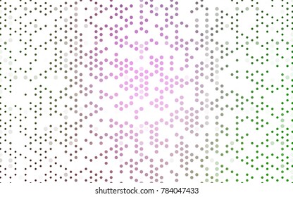 Light Pink, Green vector abstract pattern with circles. Geometry template for your business design. Background with colored spheres.