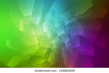 Light Pink, Green vector backdrop with hexagons. Illustration with set of colorful hexagons. Pattern for ads, leaflets.