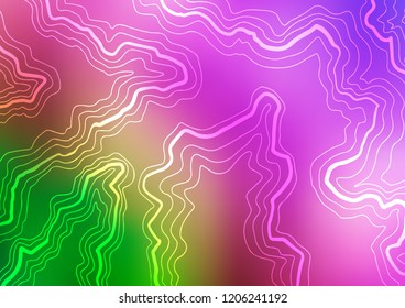Light Pink, Green vector backdrop with bent lines. A completely new color illustration in marble style. A completely new marble design for your business.