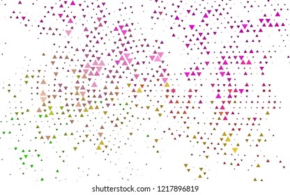 Light Pink, Green vector backdrop with lines, triangles. Glitter abstract illustration with triangular shapes. Smart design for your business advert.