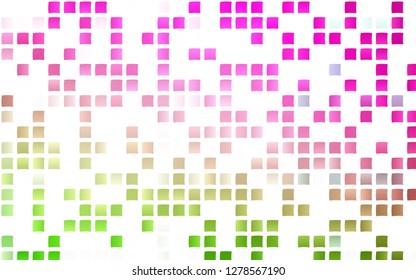 Light Pink, Green vector backdrop with rectangles, squares. Beautiful illustration with rectangles and squares. Best design for your ad, poster, banner.