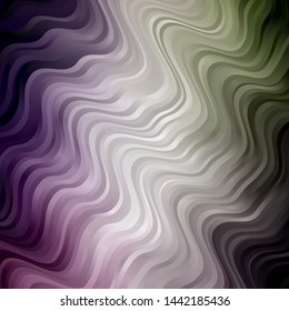 Light Pink, Green vector backdrop with circular arc. Bright sample with colorful bent lines, shapes. Best design for your posters, banners.