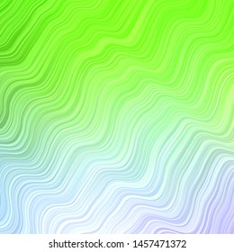 Light Pink, Green vector backdrop with curves. Colorful illustration in circular style with lines. Pattern for ads, commercials.