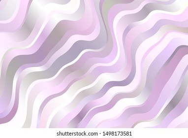 Light Pink, Green vector backdrop with bent lines. Modern gradient abstract illustration with bandy lines. Colorful wave pattern for your design.