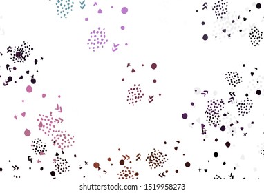 Light Pink, Green vector backdrop with memphis shapes. Decorative design in abstract style with random forms. Simple design for your web site.