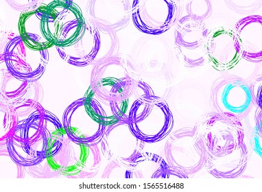 Light Pink, Green vector backdrop with dots. Blurred bubbles on abstract background with colorful gradient. Pattern for textures of wallpapers.