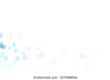 Light Pink, Green vector backdrop with dots. Blurred decorative design in abstract style with bubbles. Pattern for ads, leaflets.