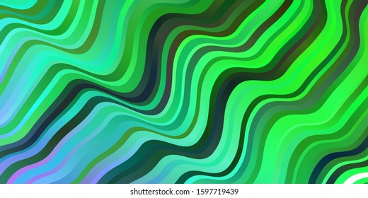 Light Pink, Green vector backdrop with circular arc. Colorful illustration with curved lines. Best design for your posters, banners.