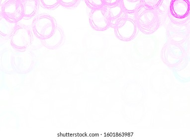 Light Pink, Green vector backdrop with dots. Blurred decorative design in abstract style with bubbles. Pattern for textures of wallpapers.