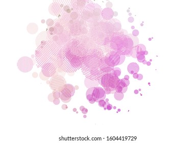 Light Pink, Green vector backdrop with dots. Abstract illustration with colored bubbles in nature style. Pattern for ads, leaflets.