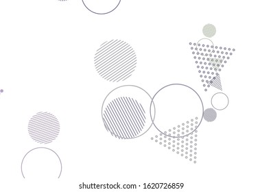 Light Pink, Green vector backdrop with lines, circles. Beautiful illustration with circles, triangles in nature style. Modern template for landing page.