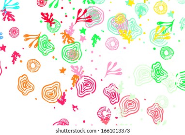 Light Pink, Green vector backdrop with memphis shapes. Illustration with colorful gradient shapes in abstract style. Modern design for your business card.