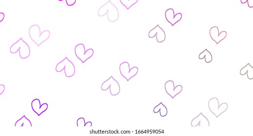Light Pink, Green vector backdrop with sweet hearts. Hearts on blurred abstract background with colorful gradient. Pattern for marriage gifts, congratulations.