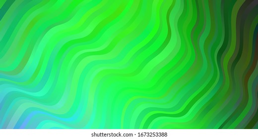 Light Pink, Green vector backdrop with circular arc. Colorful illustration with curved lines. Best design for your posters, banners.