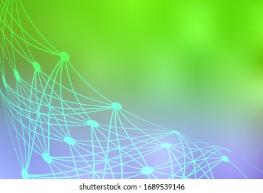 Light Pink, Green vector backdrop with artificial intelligence data. Shining colorful illustration with real structure of AI. Template for ads of intellect, innovations.