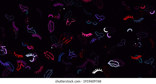 Light Pink, Green vector backdrop with woman's power symbols. Illustration with signs of women's strength and power. Design for International Women’s Day.