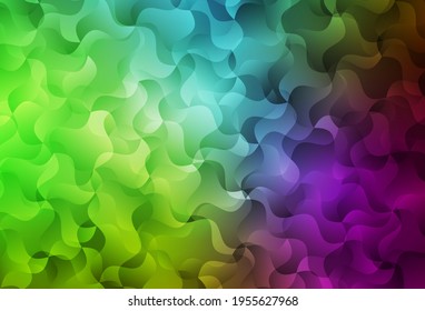 Light Pink, Green vector backdrop with wry lines. Colorful gradient illustration in simple style with lines. Business design for posters, banners.