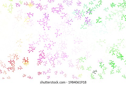 Pink claro, fondo vectorial verde con datos de inteligencia artificial. Diseño colorido de estilo sencillo con enlaces de IA. Patrón de ciencia, diseños futuristas.