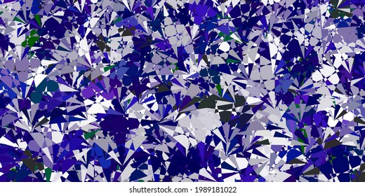 Hellrosa, grüner Vektorhintergrund mit Dreiecken, Linien. Webmaterial-Illustration mit bunten abstrakten Dreiecken. Eine einfache Ergänzung zu Ihren Werken.