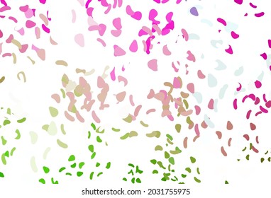 Light pink, green vector backdrop with abstract shapes. Modern abstract illustration with colorful random forms. Modern design for your business card.