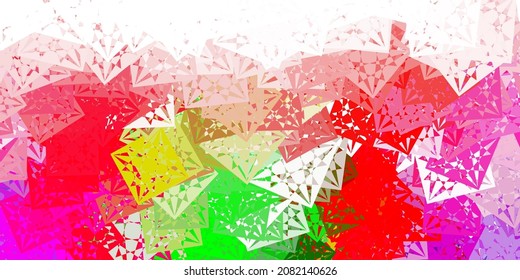 Light Pink, Green vector backdrop with triangles, lines. Magnificent abstract illustration with triangular shapes , forms. Design for your wallpapers.