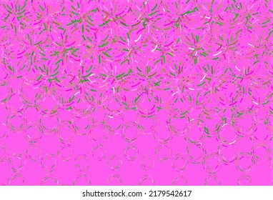 Light pink, green vector backdrop with dots. Blurred bubbles on abstract background with colorful gradient. Design for business adverts.