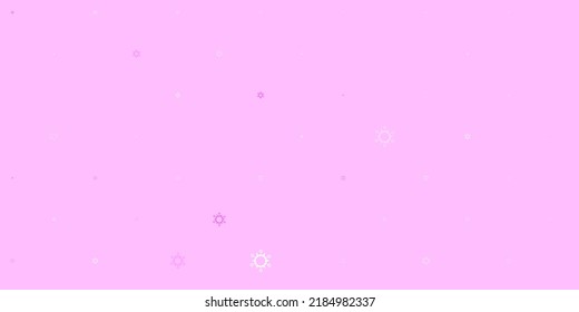 Light pink, green vector backdrop with virus symbols. Colorful  gradient illness symbols in simple abstract style. Best design for quarantine events.