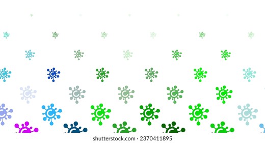 Light Pink, Green vector backdrop with virus symbols. Abstract illustration with biological gradient shapes. Simple design against epidemic information.