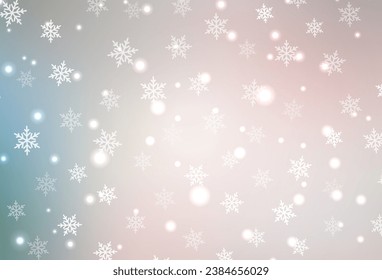 Light Pink, Green vector backdrop in holiday style. Colorful illustration with Christmas simbols and signs. Pattern for school, grammar websites.