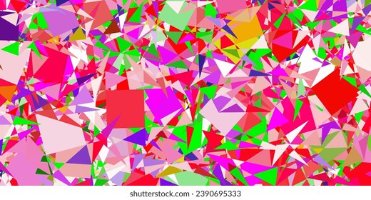 Light Pink, Green vector backdrop with triangles, lines. Triangle shapes with colorful gradient in abstract style. An easy addition to your commertials.