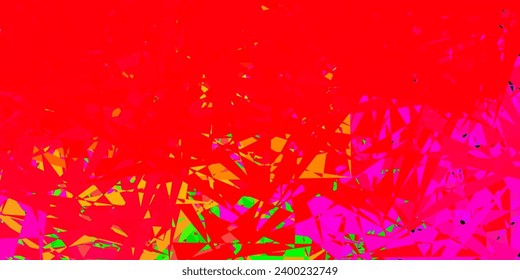 Light pink, green vector backdrop with triangles, lines. Magnificent abstract illustration with triangular shapes , forms. Template for commercials.