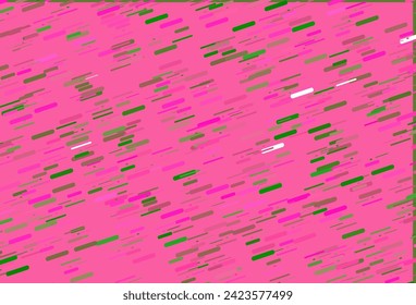 Pink claro, fondo vectorial verde con líneas largas. Líneas sobre fondo abstracto borroso con degradado. Fondo para anuncios de TV.