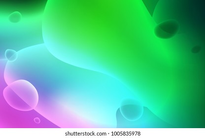 Light Pink, Green vector background with lava shapes. A sample with blurred bubble shapes. New composition for your brand book.