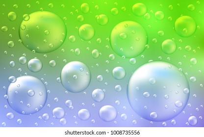 Light Pink, Green vector background with bubbles. Blurred bubbles on abstract background with colorful gradient. The pattern can be used for aqua ad, booklets.