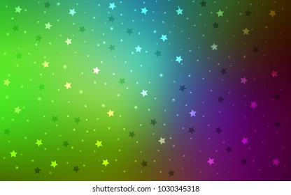 Light Pink, Green vector background with colored stars. Blurred decorative design in simple style with stars. Smart design for your business advert.