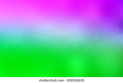 Light Pink, Green vector background with dots. Blurred bubbles on abstract background with colorful gradient. Pattern can be used as texture of water, rain drops.