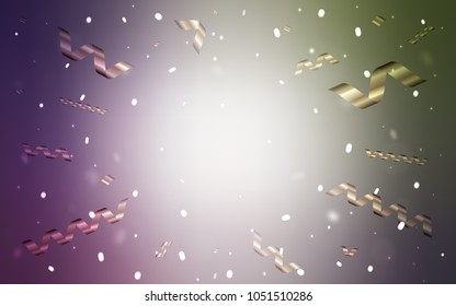 Light Pink, Green vector background with xmas confetti. Glitter abstract illustration with colorful confetti, ribbons. Beautiful design for your business advert of anniversary.