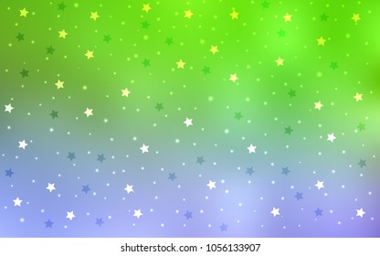 Light Pink, Green vector background with colored stars. Modern geometrical abstract illustration with stars. The pattern can be used for websites.