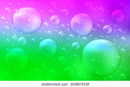Light Pink, Green vector background with dots. Abstract illustration with colored bubbles in nature style. Beautiful design for your business natural advert.