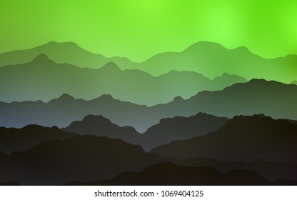 Light Pink, Green vector background with liquid shapes. An elegant bright illustration with gradient. Mountain style for your business design.