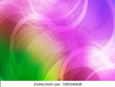 Light Pink, Green vector background with bent lines. Shining illustration, which consist of blurred lines, circles. Marble style for your business design.