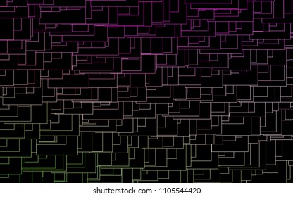 Light Pink, Green vector background of rectangles and squares. Style quilt and blanket. Geometrical rectangular pattern. Repeating pattern with rectangle shapes.