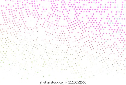 Light Pink, Green vector  background with bubbles. Abstract illustration with colored bubbles in nature style. Beautiful design for your business natural advert.